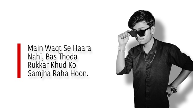 Vansh Kashyap — black and white portrait with a Hindi quote