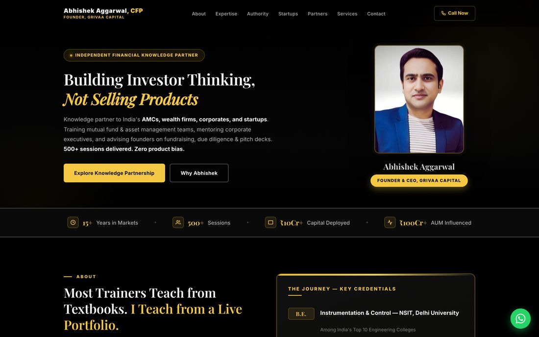 The Abhishek Aggarwal personal website home page