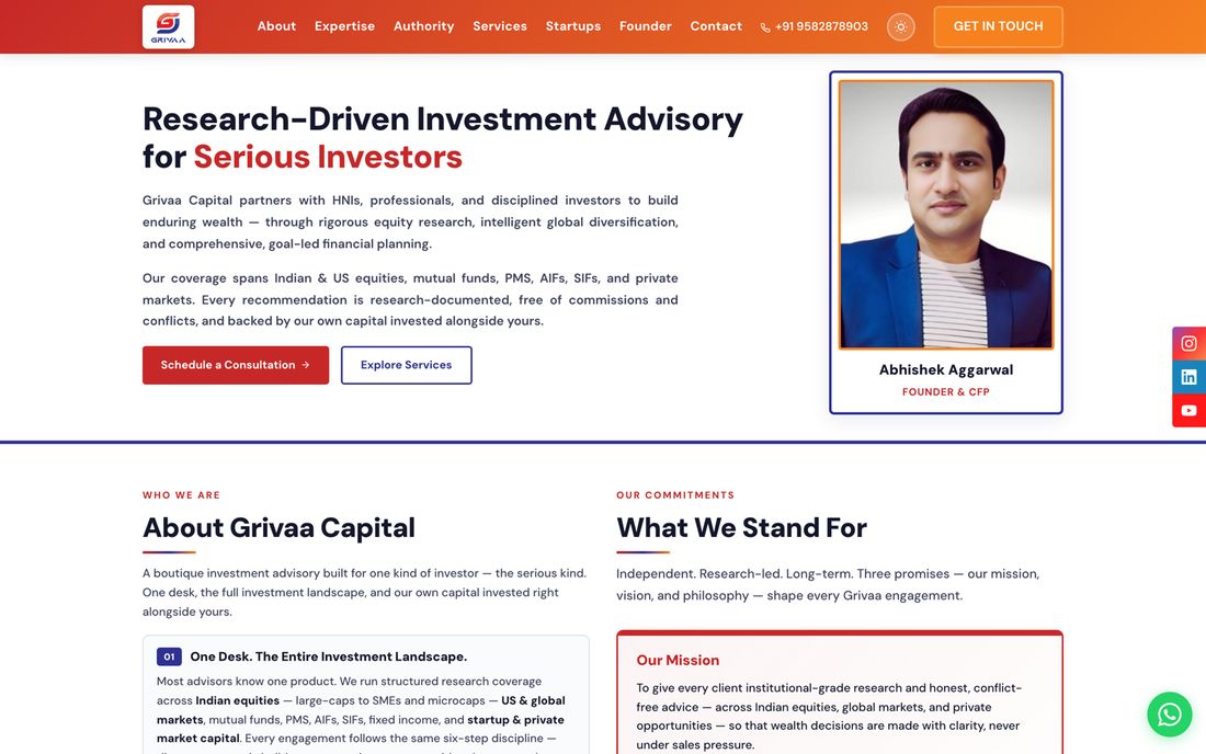 The Grivaa Capital website home page